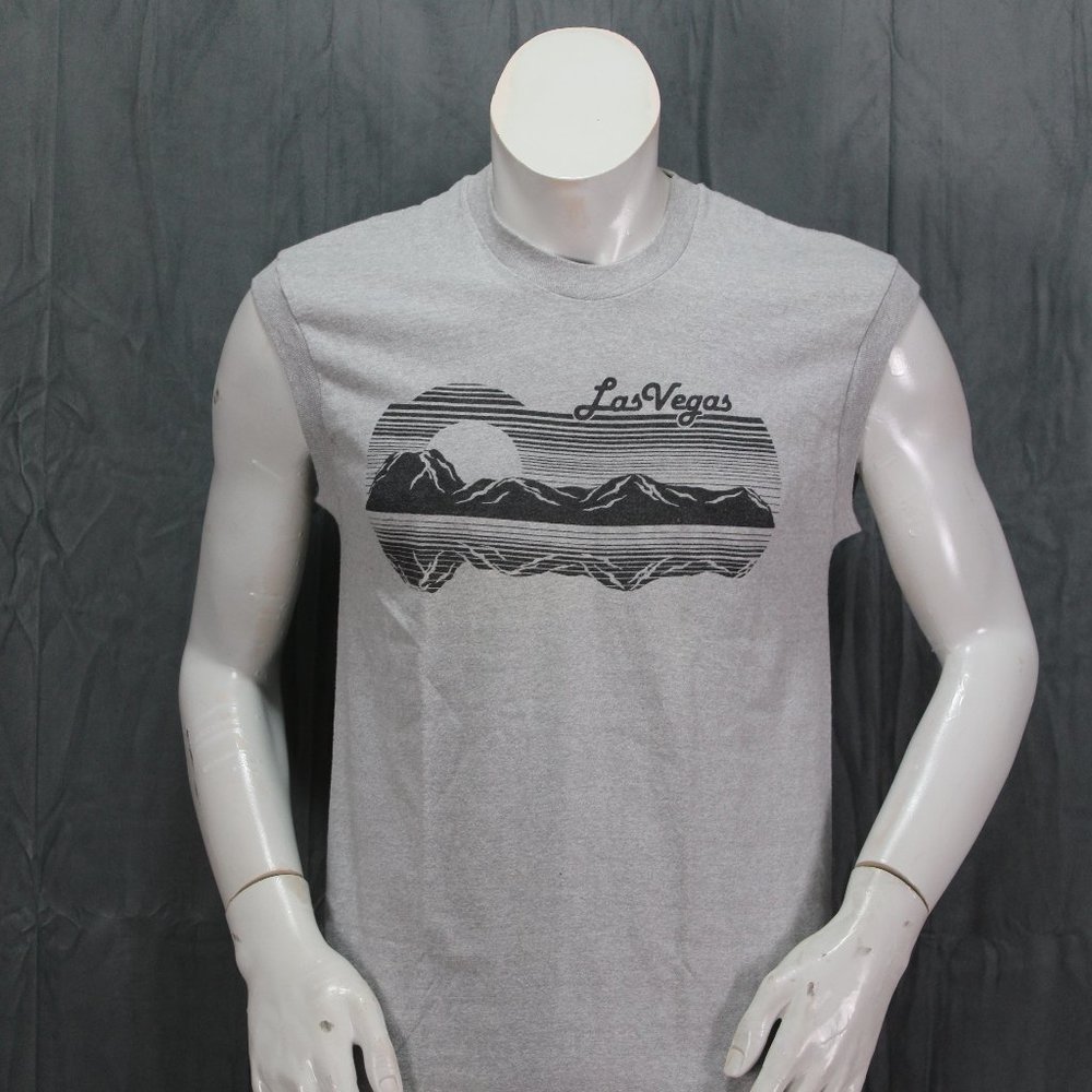 Vintage Sleeveless Shirt - Las Vegas Mountain Graphic Screen Stars - Men's Large